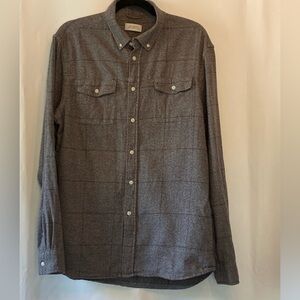 Saturdays New York City 100% Cotton Flannel Window Pane Plaid Button Down Medium